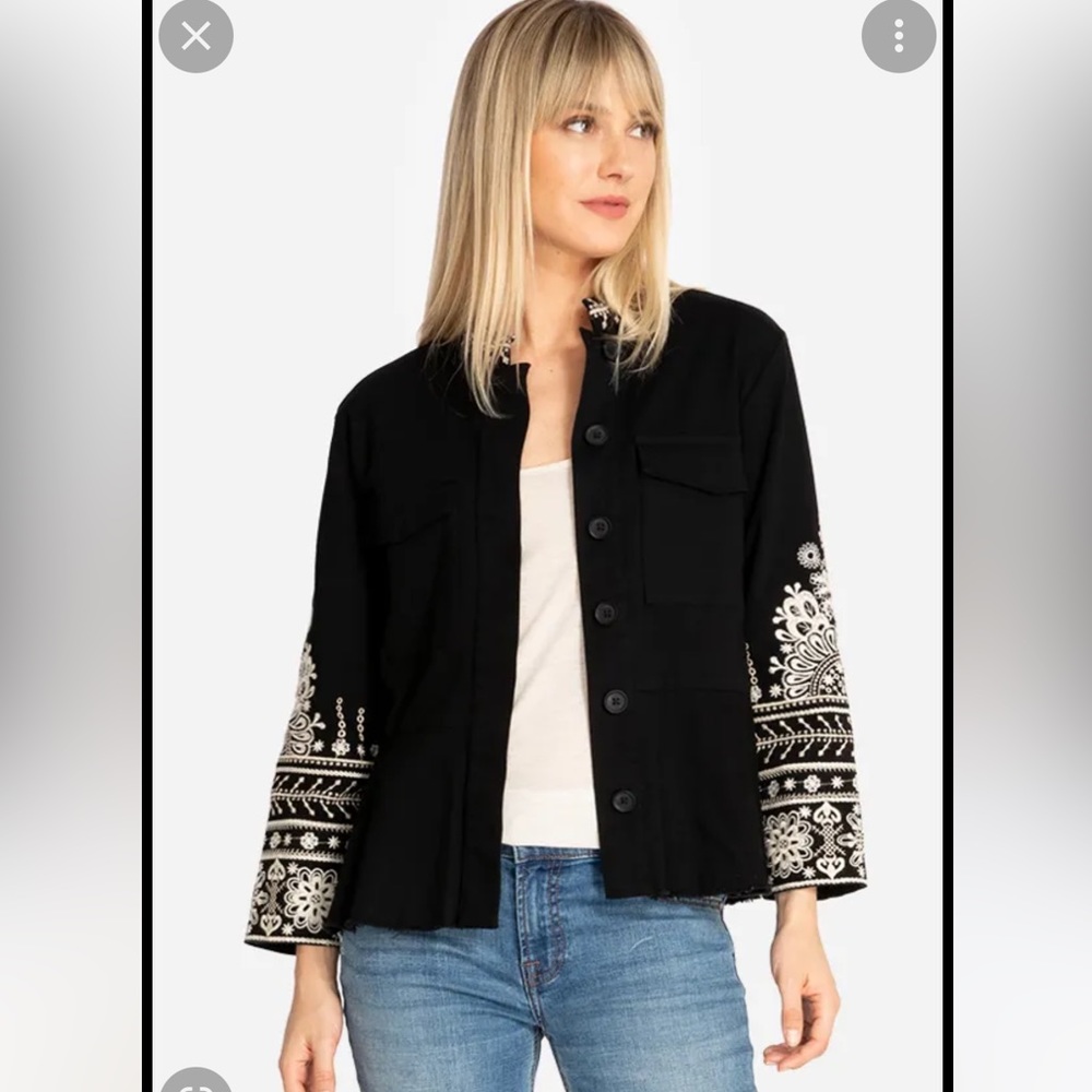 Johnny Was Marik peplum military jacket